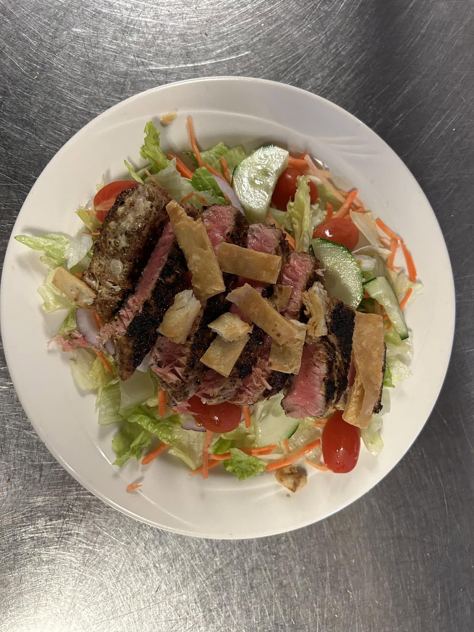 Ahi tuna over a house salad at Johnny Dee’s